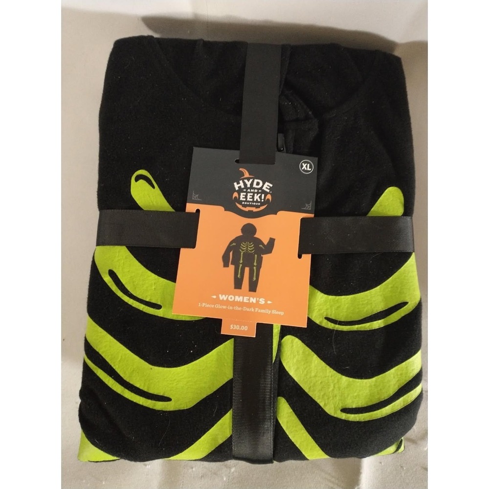 Hyde And Eek Skeleton Women Glow In The Dark Pajama Set Size XL NEW